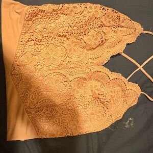 Lace Halter Top in Rust Orange